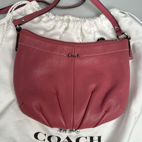 Coach Handbags - Coach Ashley Ginger Beet Leather Swing pack Silver Hardware Bag Purse